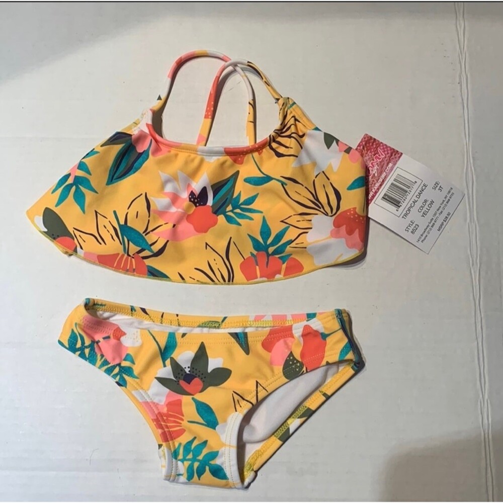 Kanu Surf Tropical Dance Bikini Swim Suit. Size 3T NWT
